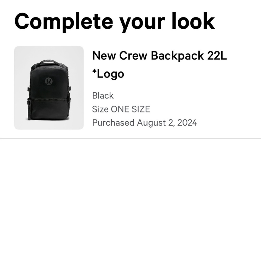 Lululemon Crew Backpack 22L Black EUC - Picture 2 of 7